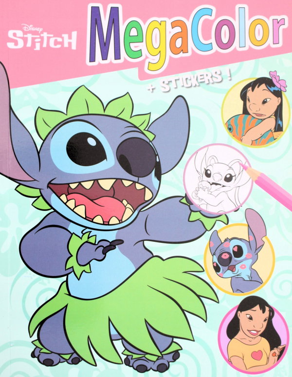 KOLOROWANKA DISNEY LILO & STITCH Z NAKLEJKAMI MEGA COLOR 128 STRON A4 2025