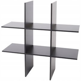 REGAŁ ŚCIENNY SZACHOWNICA PÓŁKI DREWNIANY 9 PRZEGRÓD 55 X 20 X 55 CM CZARNY