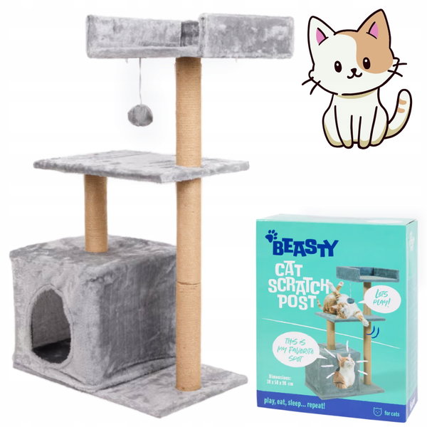 Drapak dla kota wysoki leżak legowisko drzewko 3 poziomy Beasty 30-90 cm