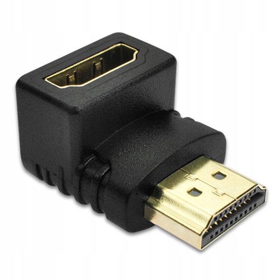 Adapter kątowy HDMI 2.0 Interlook HA-90-Black ultra hd 4k audio ZLA0666