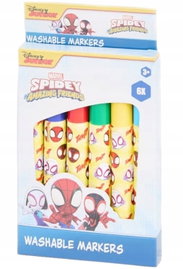 Flamastry Mazaki Markery Pisaki Zmywalne Spidey Pisanie Rysowanie 6 szt