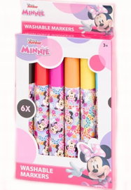 Flamastry Mazaki Markery Pisaki Zmywalne Myszka Minnie Rysowanie 6 szt