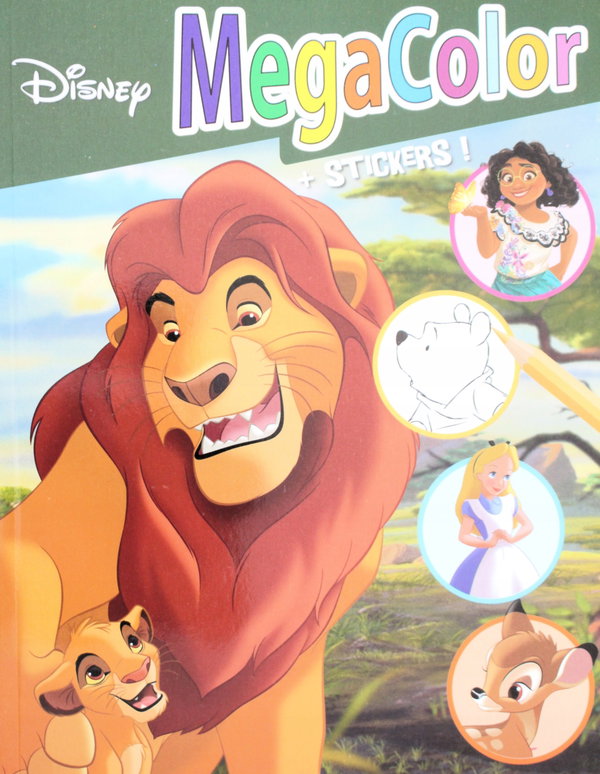 Kolorowanka Mega Color Disney Król Lew i inni 128 stron XL 25 naklejek