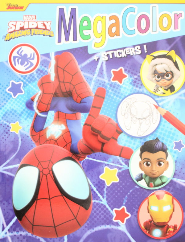 Kolorowanka Disney Spidey Marvel Mega Color 128 stron XL 25 naklejek