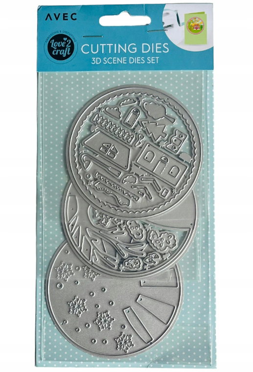 Wykrojnik szablon 3D Scenka dom lato zima do wycinania embossing 3 sztuki