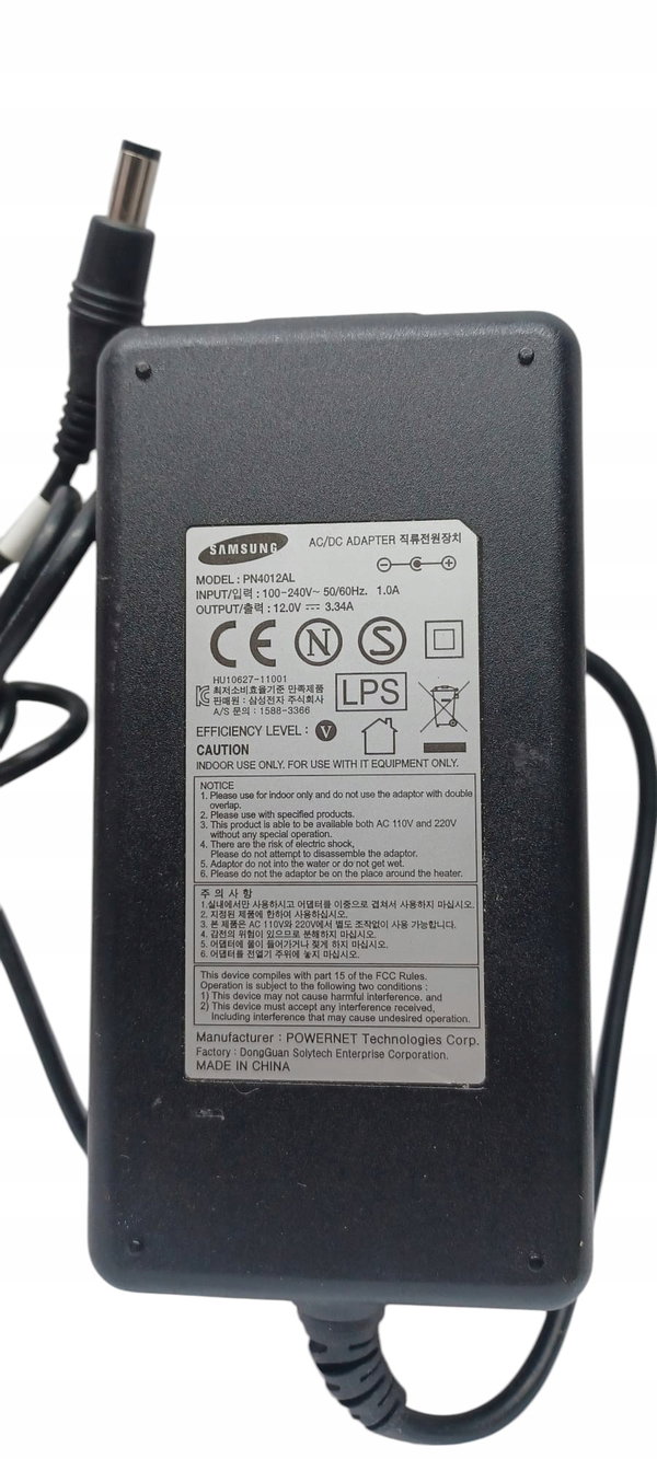 Zasilacz PN4012AL SAMSUNG DEKODER VECTRA CANAL+ POLSAT WIFIBOX 12V 3,34A