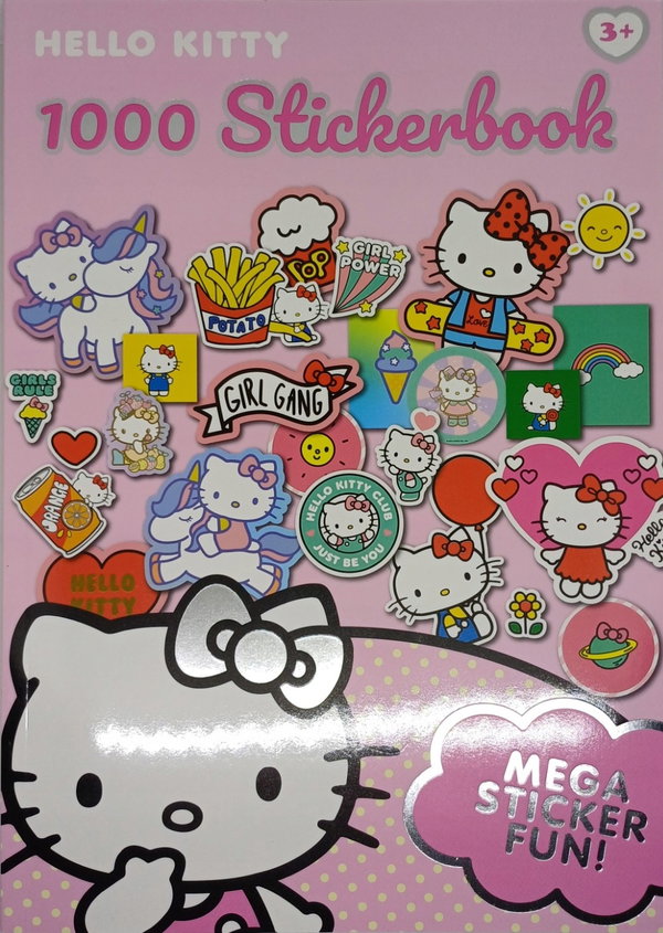 Książka z naklejkami zeszyt HELLO KITTY 1000 sztuk Mocnych naklejek A4