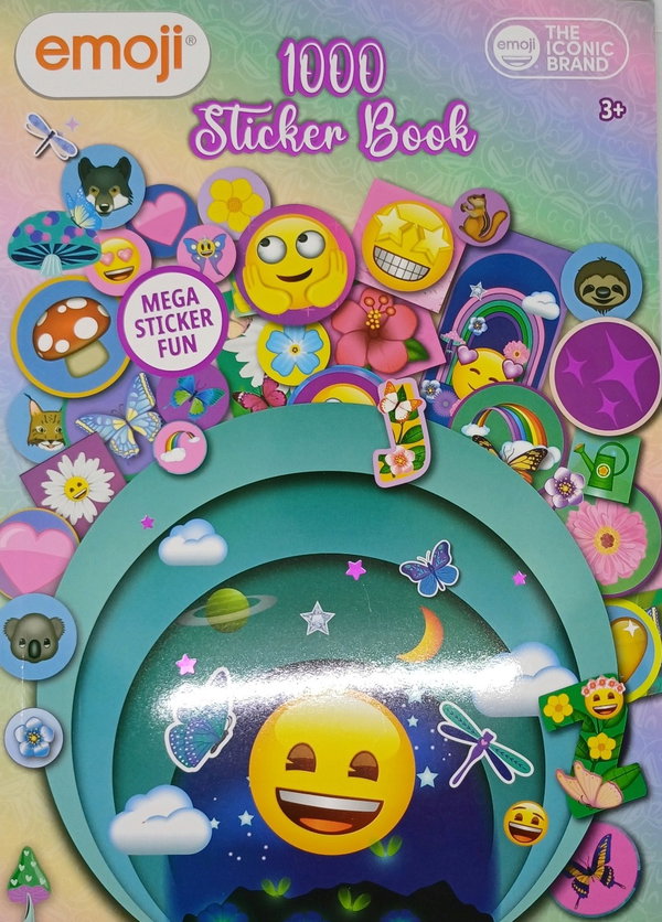 Książka z naklejkami EMOJI Mocne naklejki z motywem buźki 1000 sztuk A4