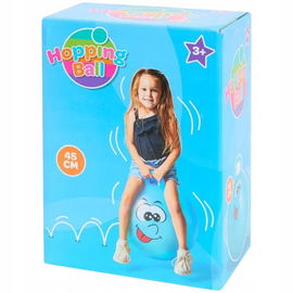 Piłka do skakania skacząca + uchwyt dla dzieci pompowana duża 45cm blue