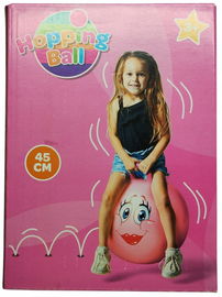 Piłka do skakania skacząca + uchwyt dla dzieci pompowana duża 45cm Różowa