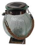 LAMPA SOLARNA LATARENKA OGRODOWA Z UCHWYTEM JUTA LED BIAŁA CIEPŁA ZIELONA