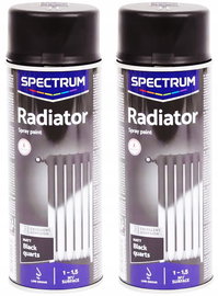 2x Farba do grzejników kaloryferów czarny spray mat profesjonalna 800ml