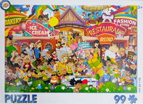 PUZZLE DLA DZIECI 99 ELEMENTÓW MIASTECZKO ICE CREAM FESTYN 33 X 22 CM 3+