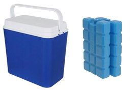 Lodówka turystyczna pasywna 24 L W KOLORZE NIEBIESKIM + wkłady 2 x 200 ml