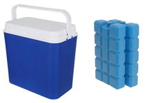 Lodówka turystyczna pasywna 24 L W KOLORZE NIEBIESKIM + wkłady 2 x 200 ml