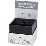 Lampka ścienna czujnik ruchu LED Kwadratowa możliwość ładowania UsbC Czarna