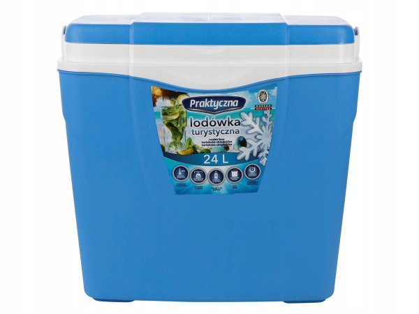 LODÓWKA TURYSTYCZNA SAMOCHODOWA 24L XXL + 2X WKŁADY 300 ML PRAKTYCZNA COOL