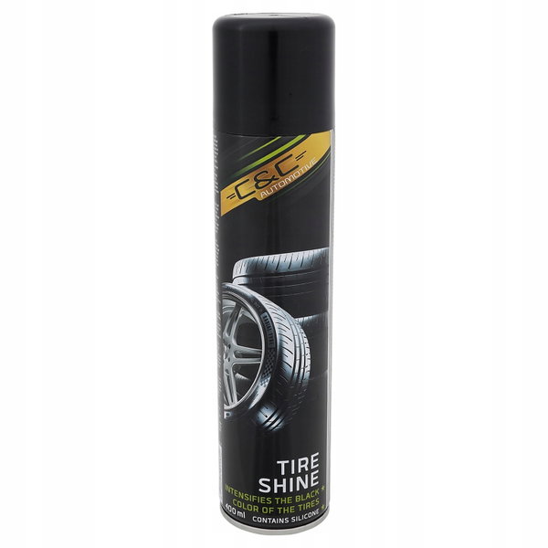 NABŁYSZCZACZ SPRAY CZARNA OPONA POLEROWANIE POŁYSK C&C AUTOMOTIVE 400 ML
