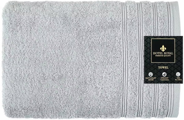 Ręcznik kąpielowy Hotel Royal 70x140cm 550 GSM 100% bawełna Frotte Szary
