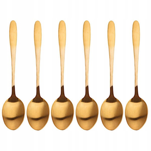 6 SZTUK ŁYŻECZKI ZŁOTE DESEROWE DO HERBATY KAWY EXCELLENT HOUSEWARE ZESTAW