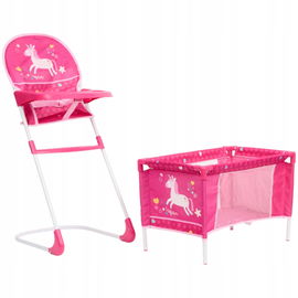 ŁÓŻKO KRZESŁO FOTELIK do karmienia lalek DOLLY STAR 2 w 1 IDEALNY PREZENT