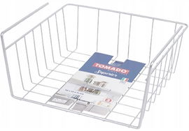 Kosz podwieszany Extra półka organizer 30x14x26 cm Metalowy SZARY 1 szt