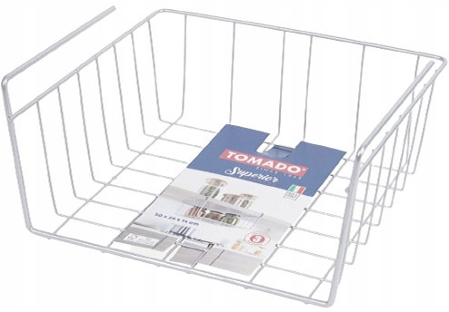 Kosz podwieszany Extra półka organizer 30x14x26 cm Metalowy SZARY 1 szt