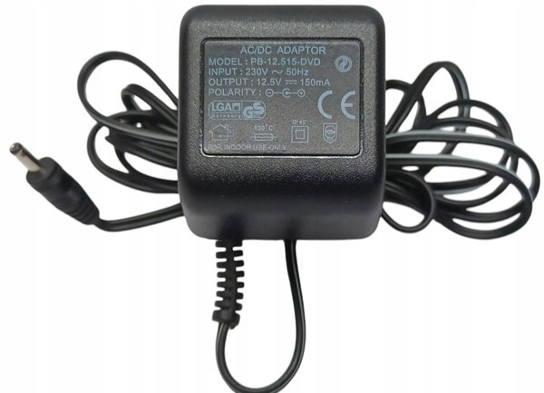 Zasilacz PB-12.515-DVD UNIWERSALNY DVD TAŚMY LED SWITCH GPS 12,5V 150mA