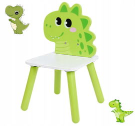 DREWNIANE SKŁADANE KRZESŁO KRZESEŁKO DINOZAUR MINI MATTERS FSC 2-5 LAT