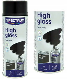 Szybkoschnący lakier akrylowy w sprayu uniwersalny High Gloss Czarny 400ml