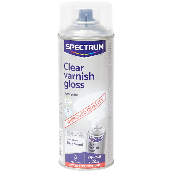 Szybkoschnący bezbarwy lakier akrylowy w sprayu uniwersalny Gloss 400ml
