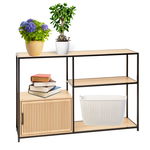 Szafka stojąca do salonu sypialni metalowy stelaż 116 x 76 x 30 rama czarna