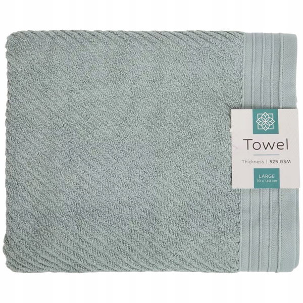 Ręcznik kąpielowy 100 % BAWEŁNA FROTTE ZIELONY 525 GSM MIĘKKI 70 x 140 cm