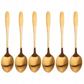 6 SZTUK ŁYŻECZKI ZŁOTE DESEROWE DO HERBATY KAWY EXCELLENT HOUSEWARE ZESTAW