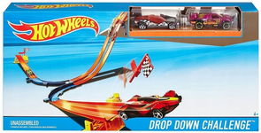 HOT WHEELS TOR WYŚCIGOWY TORY 2 SAMOCHODY PODWÓJNY ZJAZD NIESAMOWITY RAJD