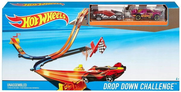 HOT WHEELS TOR WYŚCIGOWY TORY 2 SAMOCHODY PODWÓJNY ZJAZD NIESAMOWITY RAJD