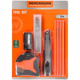 Zestaw narzędzi Werckmann 12 elementów miara nóż ołówki temperówka wkłady