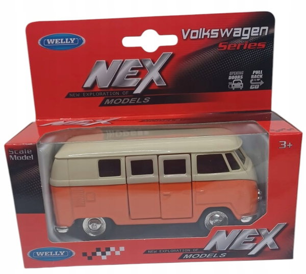 VOLKSWAGEN HIPIS BUS T1 1963 KOLEKCJONERSKI MODEL SAMOCHODU WELLY 1:34