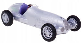 MERCEDES-BENZ W125 1937 METALOWY MODEL SAMOCHODU RESORAK WELLY 1:42 SREBRNY