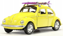 VOLKSWAGEN BEETLE KOLEKCJONERSKI MODEL SAMOCHÓD RESORAK WELLY 1.34 ŻÓŁTY KW