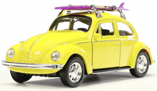 VOLKSWAGEN BEETLE KOLEKCJONERSKI MODEL SAMOCHÓD RESORAK WELLY 1.34 ŻÓŁTY KW