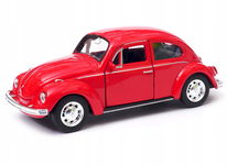 Volkswagen Garbus kolekcjonerski model samochodu metalowy welly 1;34 czerw