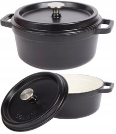GARNEK ŻAROODPORNY BRYTFANNA RĄCZKI UCHWYTY POKRYWA DUŻY 24 CM 3.5 L SOLA