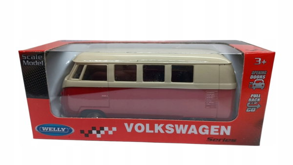 VOLKSWAGEN BUS 1:34 WELLY NEX MARKOWY METALOWY MODEL SAMOCHODU Z NAPĘDEM