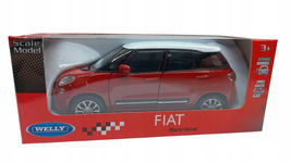 FIAT 500 1:34 WELLY KOLEKCJONERSKI METALOWY MODEL SAMOCHODU Z NAPĘDEM RED
