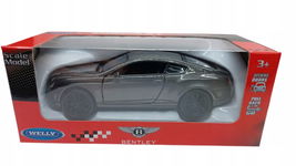 BENTLEY 1:34 WELLY KOLEKCJONERSKI METALOWY MODEL SAMOCHODU Z NAPĘDEM SZARY