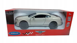 BENTLEY 1:34 WELLY KOLEKCJONERSKI METALOWY MODEL SAMOCHODU Z NAPĘDEM BIAŁY
