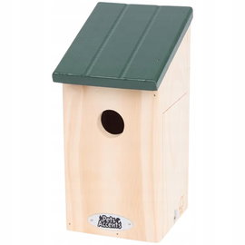 BUDKA LĘGOWA DLA PTAKÓW DOMEK DLA SIKOREK 11,5 x 11,5 x 25 cm ZIELONY DACH