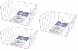 KOSZYK KOSZ METALOWY ORGANIZER PODWIESZANY POD PÓŁKĘ EXTRA PÓŁA SZARY 3 SZT