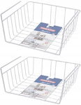 KOSZ KOSZYK METALOWY PODWIESZANY ORGANIZER POD PÓŁKĘ 30x26x14CM SZARY 2 szt